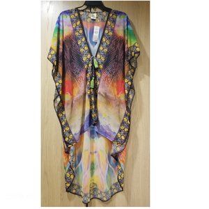 Rima Chiffon silk Kaftan/cover up tunic dress new